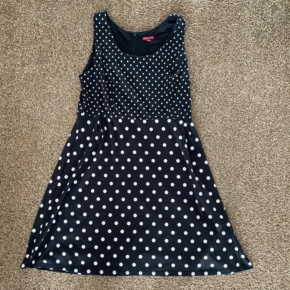 Black/white polka dot dress